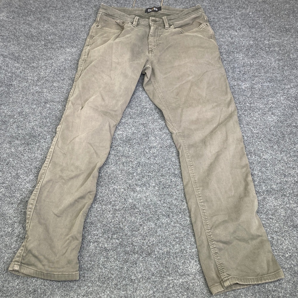 DU/ER N2X Relaxed Taper Pants Mens 32x30 Olive Green Performance Casual Trousers